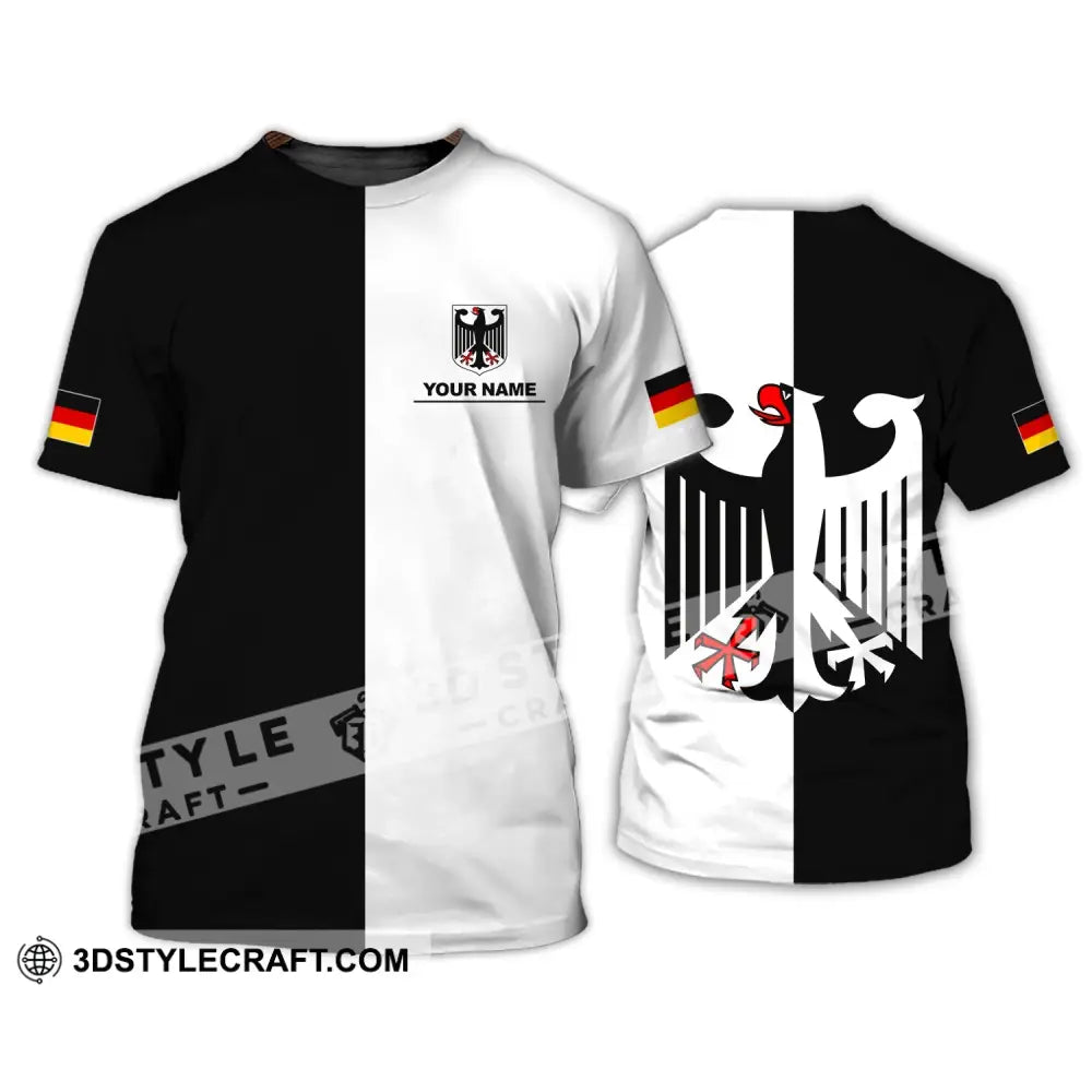 Unisex Shirt - Custom Name Germany Deutschland Half Black White Sport T-Shirt / S T-Shirt