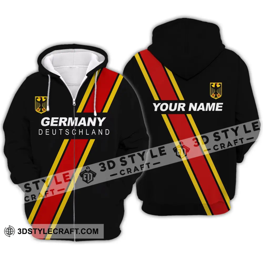 Unisex Shirt - Custom Name Germany Deutschland Sport Style Zipper Hoodie / S T-Shirt