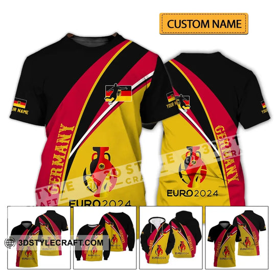 Unisex Shirt - Custom Name Shirt, Germany Euro 2024 Flag Color Shirt style option 2