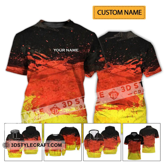 Unisex Shirt - Custom Name Shirt - Germany Flag Color Shirt style option 2