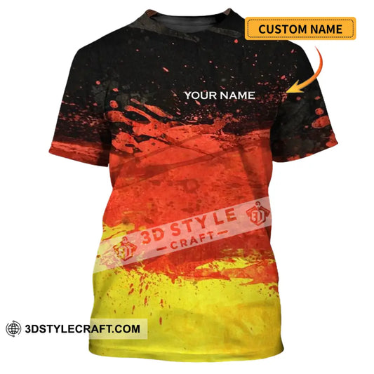 Unisex Shirt - Custom Name Germany Flag Color T-Shirt