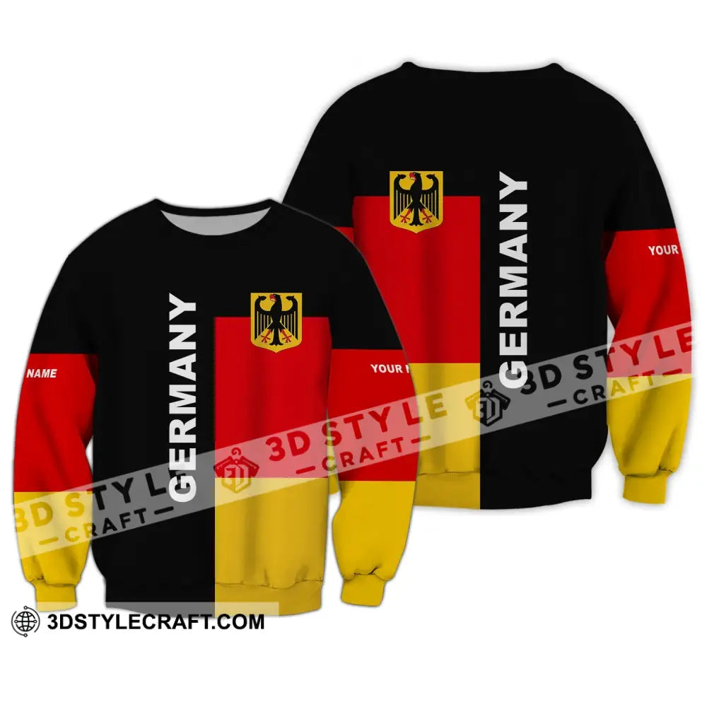 Unisex Shirt - Custom Name Germany Flag Long Sleeve / S T-Shirt