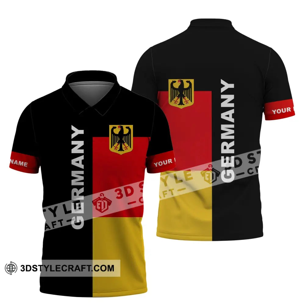 Unisex Shirt - Custom Name Germany Flag Polo / S T-Shirt