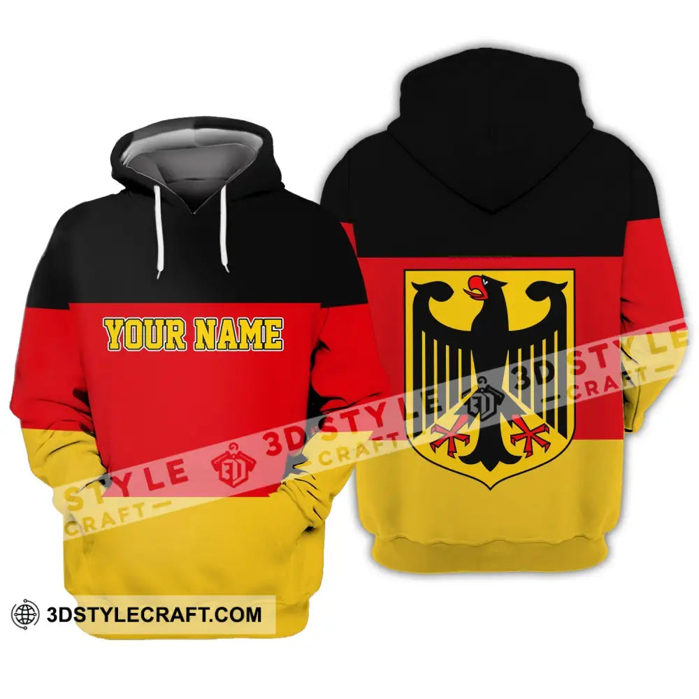 Unisex Shirt - Custom Name Germany Flag Warrior Style Hoodie / S T-Shirt