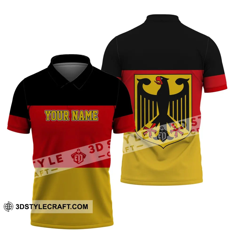 Unisex Shirt - Custom Name Germany Flag Warrior Style Polo / S T-Shirt