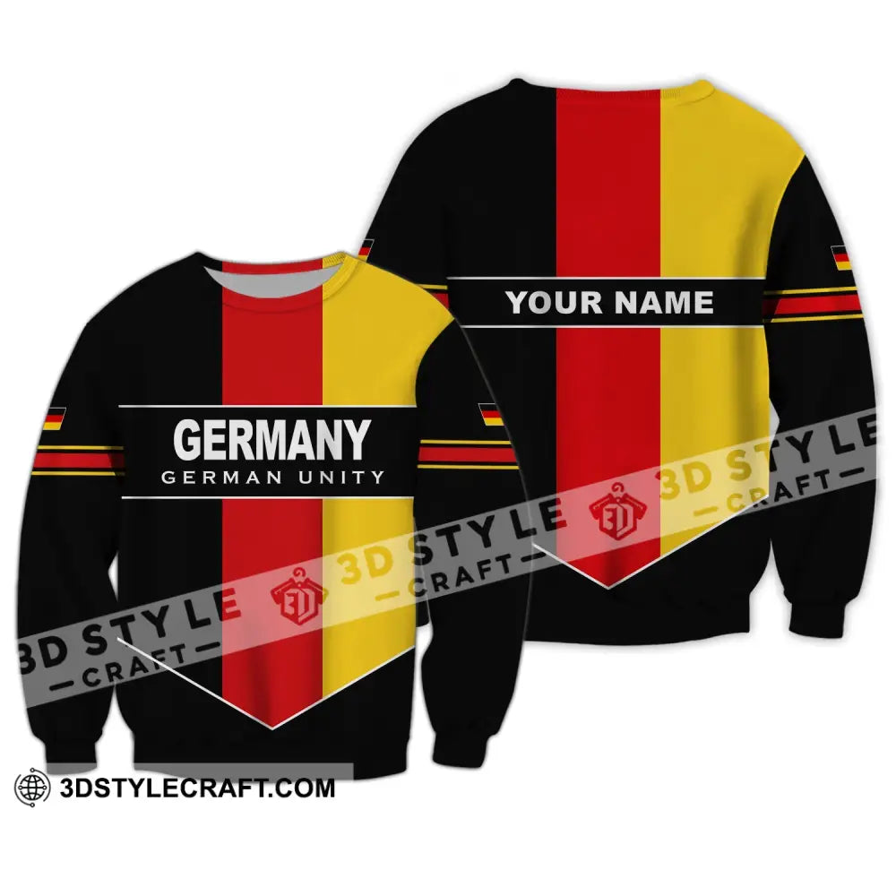 Unisex Shirt - Custom Name Germany German Unity Long Sleeve / S T-Shirt