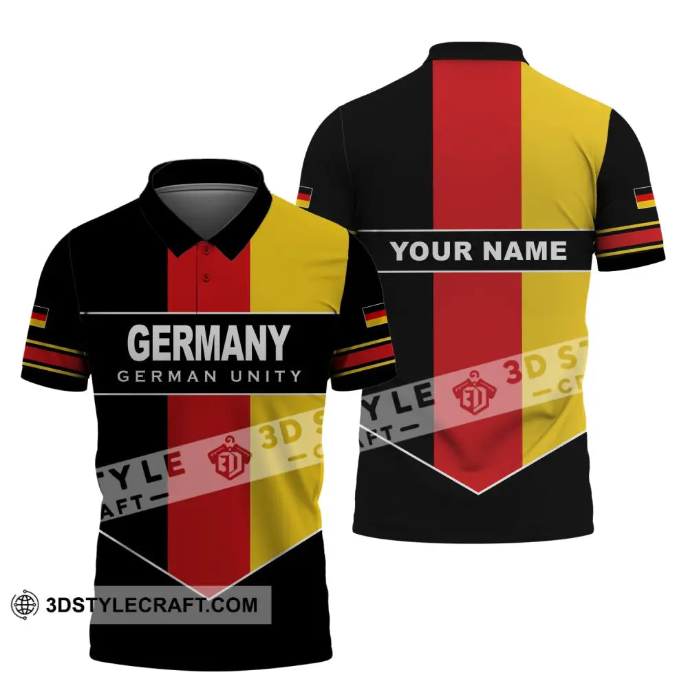 Unisex Shirt - Custom Name Germany German Unity Polo / S T-Shirt