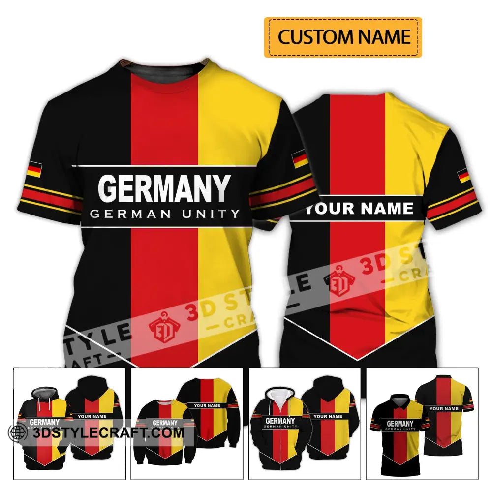 Unisex Shirt - Custom Name Germany German Unity T-Shirt