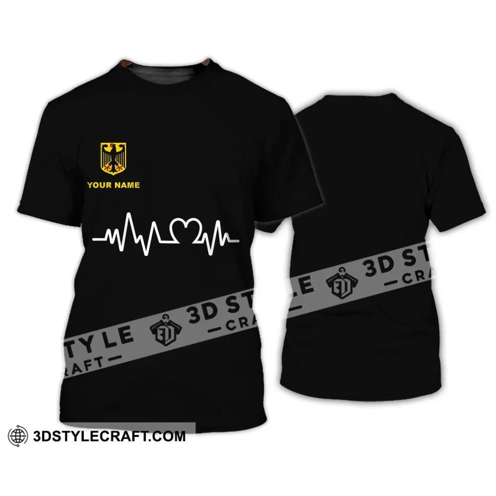 Unisex Shirt - Custom Name Germany Heartbeat 3D T-Shirt / S T-Shirt