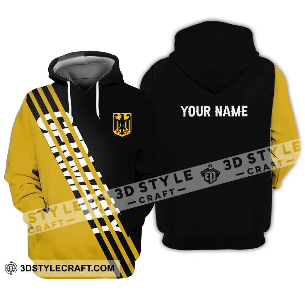 Unisex Shirt - Custom Name Germany Lifestyle Yellow And Black Hoodie / S T-Shirt