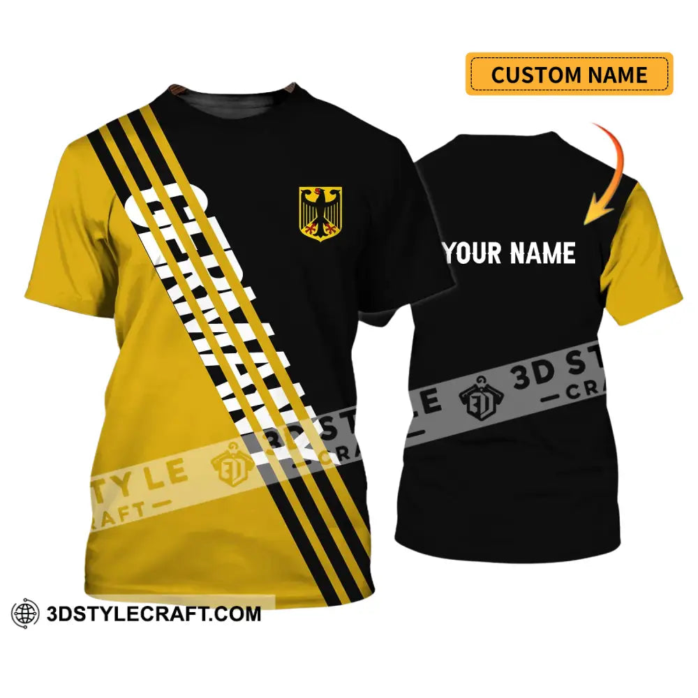 Unisex Shirt - Custom Name Germany Lifestyle Yellow And Black T-Shirt