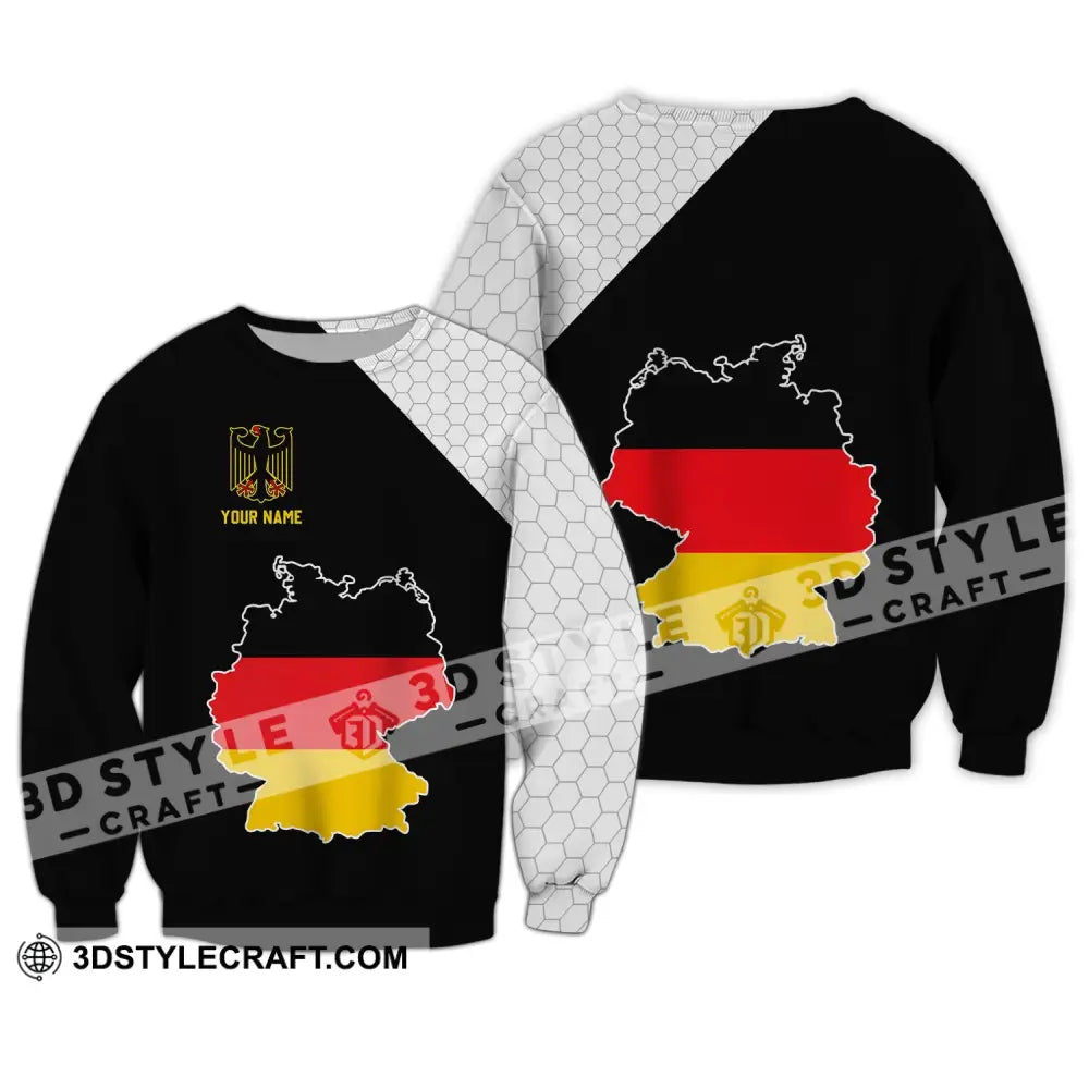 Unisex Shirt - Custom Name Germany Map Version Long Sleeve / S T-Shirt