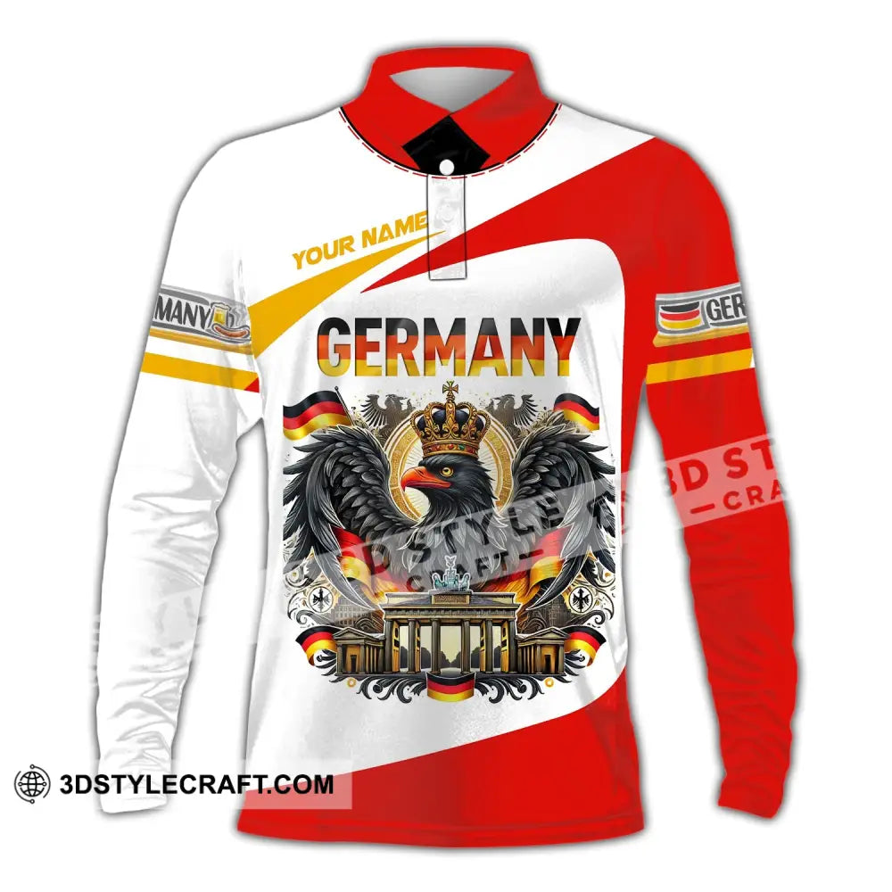 Unisex Shirt Custom Name Germany Polo Long Sleeve Gift / S T-Shirt