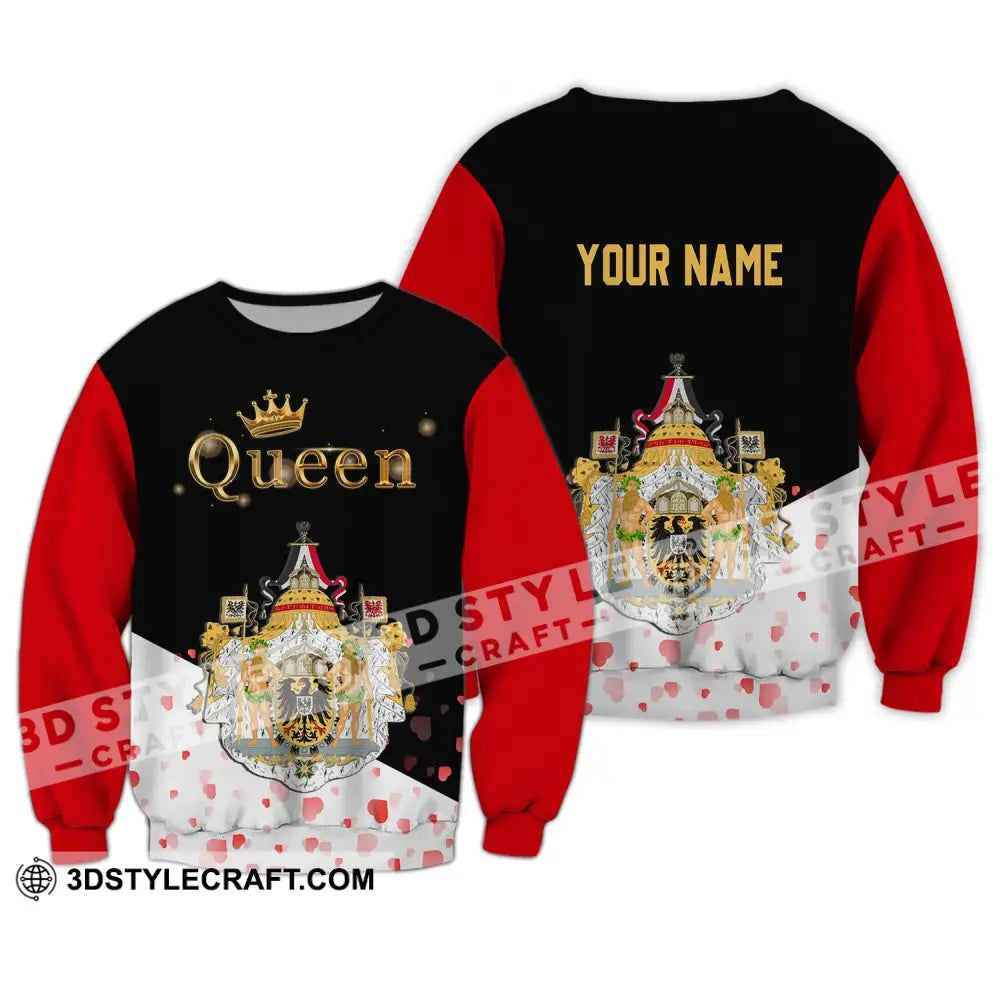 Unisex Shirt - Custom Name Germany Queen Valentine Long Sleeve / S T-Shirt