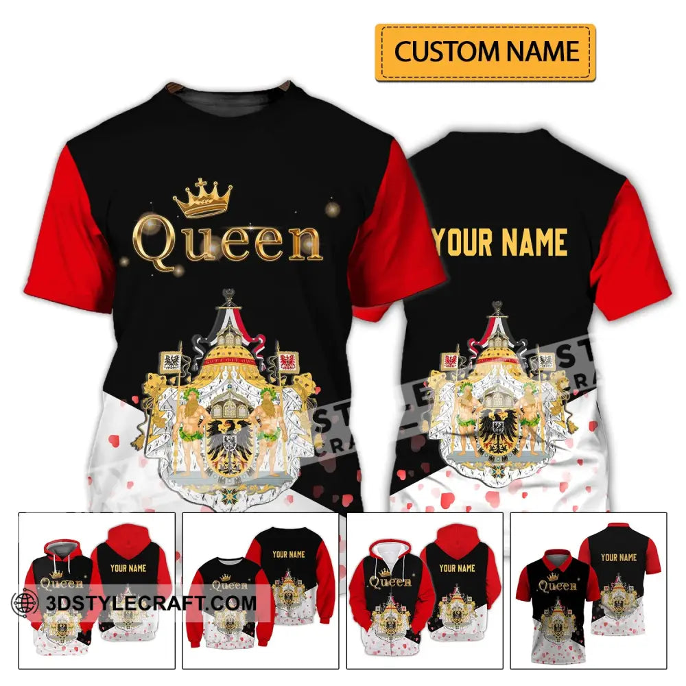 Unisex Shirt - Custom Name Germany Queen Valentine T-Shirt