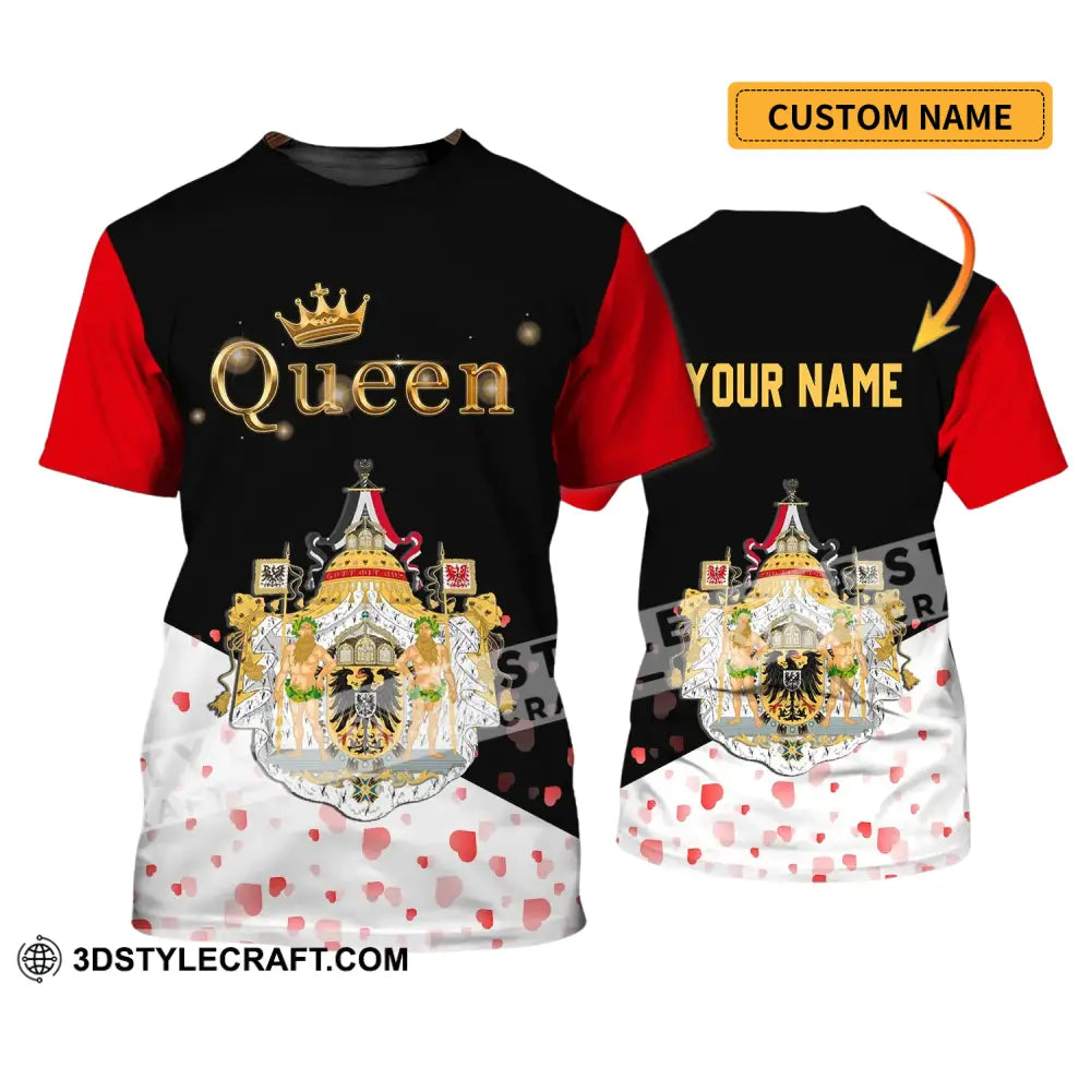 Unisex Shirt - Custom Name Germany Queen Valentine T-Shirt