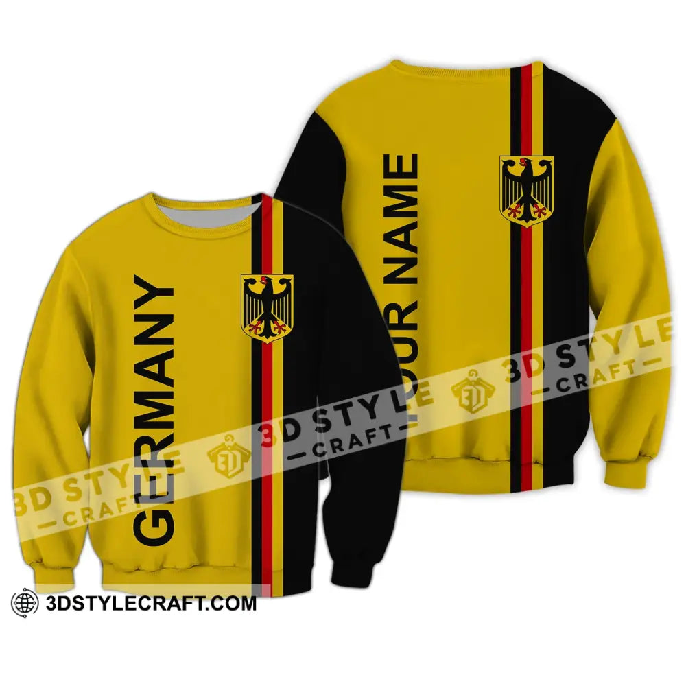 Unisex Shirt - Custom Name Germany Straight All Over Style Long Sleeve / S T-Shirt