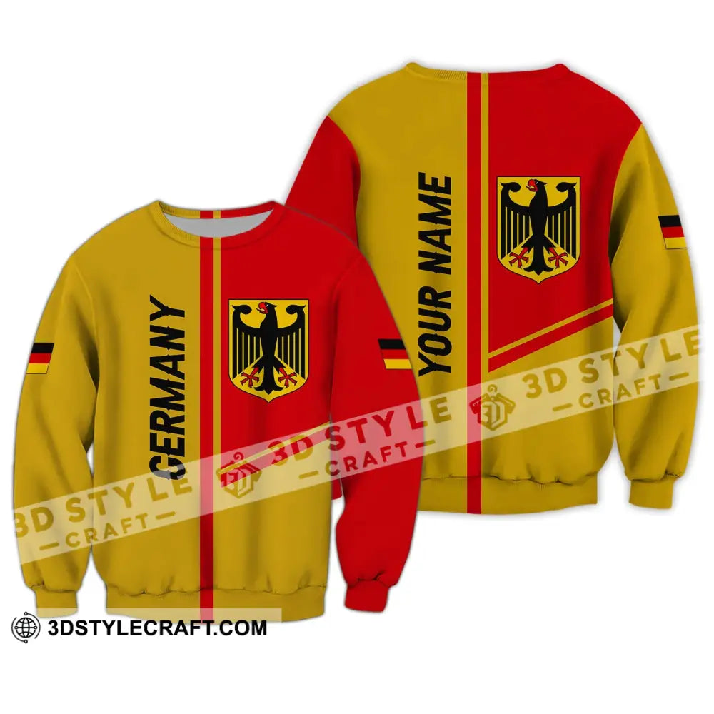 Unisex Shirt - Custom Name Germany Style 3D Long Sleeve / S T-Shirt