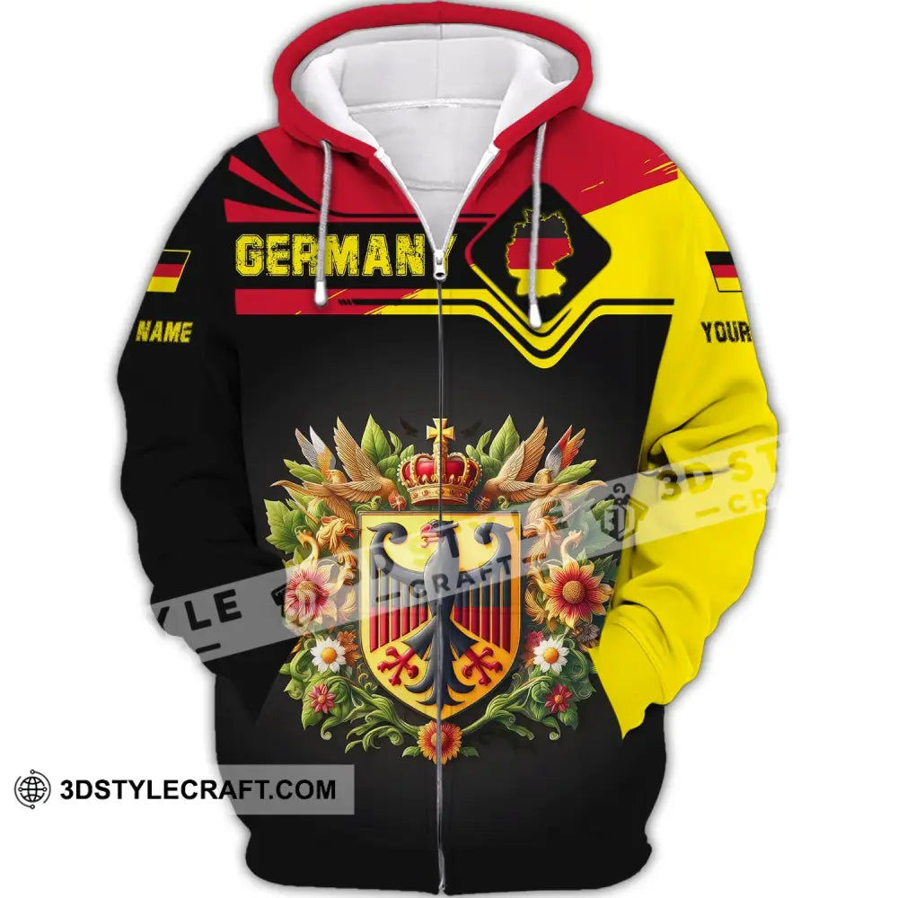 Unisex Shirt Custom Name Germany T-Shirt German Pride Gift Zipper Hoodie / S