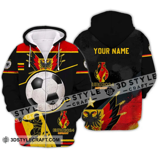 Unisex Shirt - Custom Name Germany Team Euro 2024 Zipper Hoodie / S T-Shirt