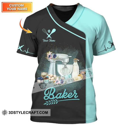 Unisex Shirt - Custom Name Shirt - Gift For Baker Kitchen, Custom Name Chef Shirt style option 1