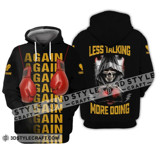 Unisex Shirt - Custom Name Shirt - Gift For Boxing Lover, Less Talking More Doing style option 3