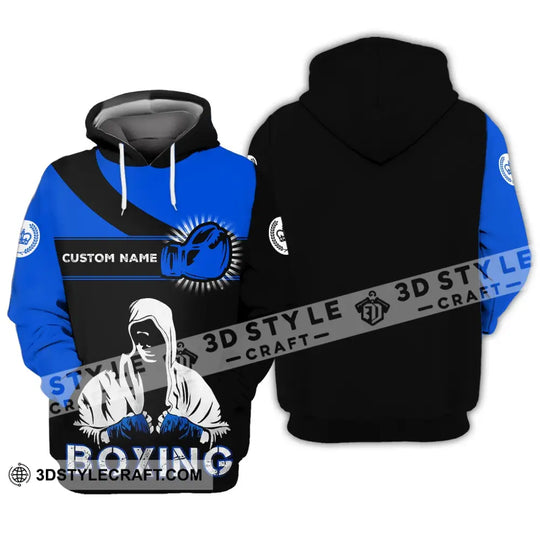 Unisex Shirt - Custom Name Shirt - Gift For Boxing Lover, Royal Blue And Black Shirt style option 3