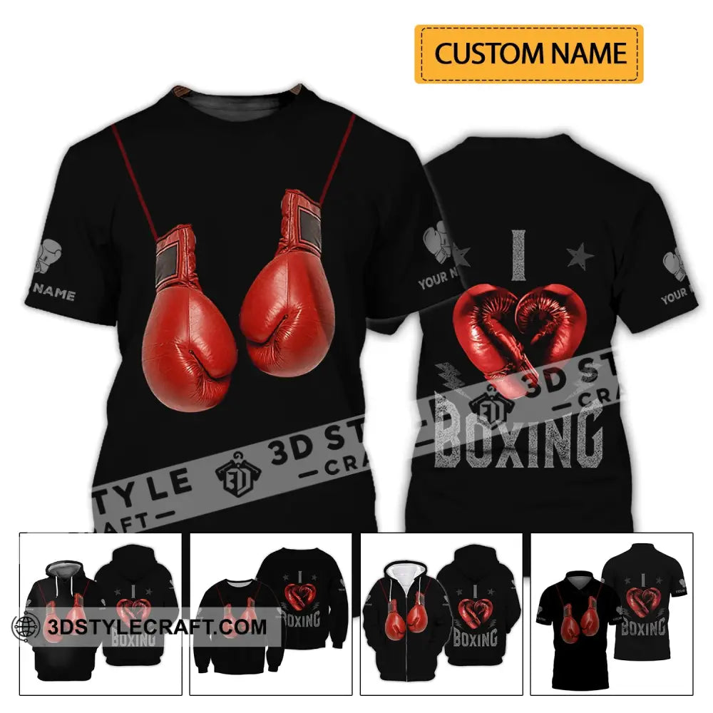 Unisex Shirt - Custom Name Gift For Boxing Lover T-Shirt