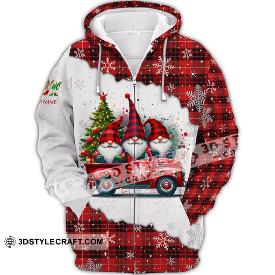 Unisex Shirt, Custom Name Gnome Christmas Shirt, Christmas Polo Long Sleeve Shirt, Christmas Gift style option 3