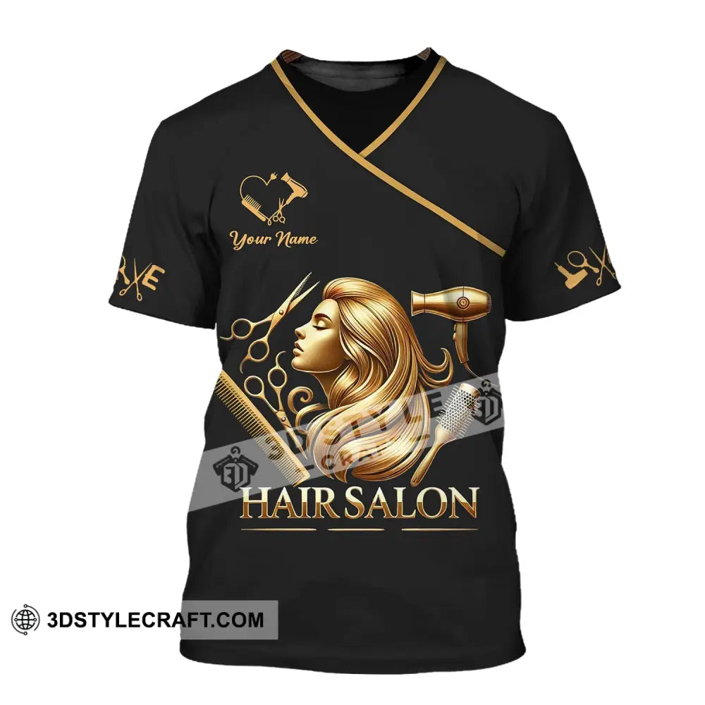 Unisex Shirt - Custom Name Golden Hair Salon T-Shirt / S T-Shirt