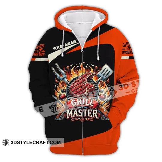 Unisex Shirt, Custom Name Grill Master Shirt, Chef T-Shirt Hoodie Long Sleeve Shirt style option 3