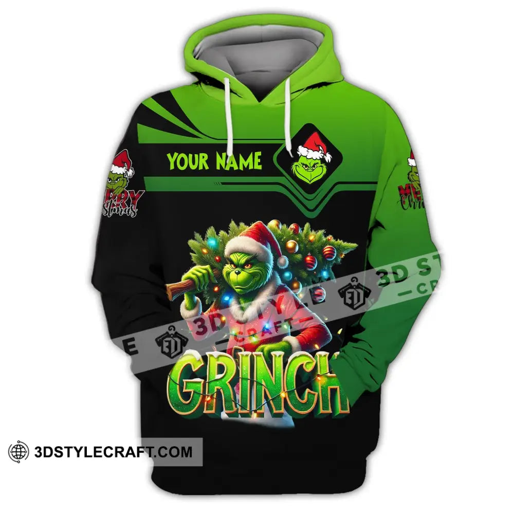 Unisex Shirt Custom Name Grinch Christmas Merry Grinchmas Gift Hoodie / S T-Shirt