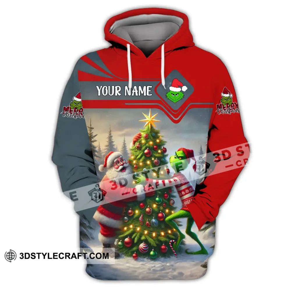 Unisex Shirt Custom Name Grinch Christmas Merry Grinchmas Gift Hoodie / S T-Shirt