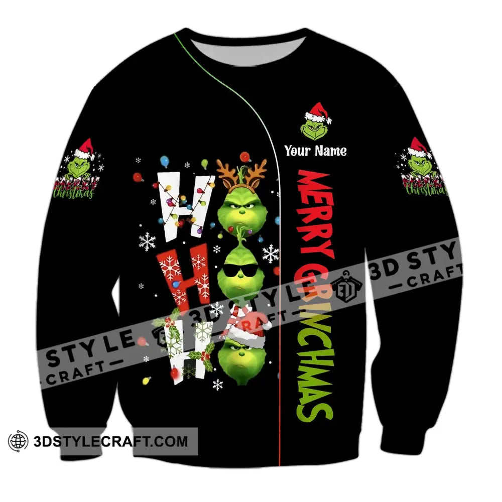 Unisex Shirt Custom Name Grinch Christmas Merry Grinchmas Gift Long Sleeve / S T-Shirt