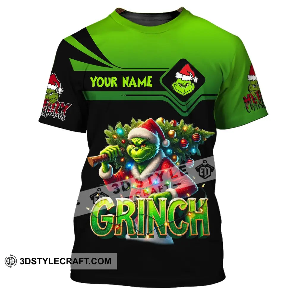 Unisex Shirt Custom Name Grinch Christmas Merry Grinchmas Gift T-Shirt / S T-Shirt