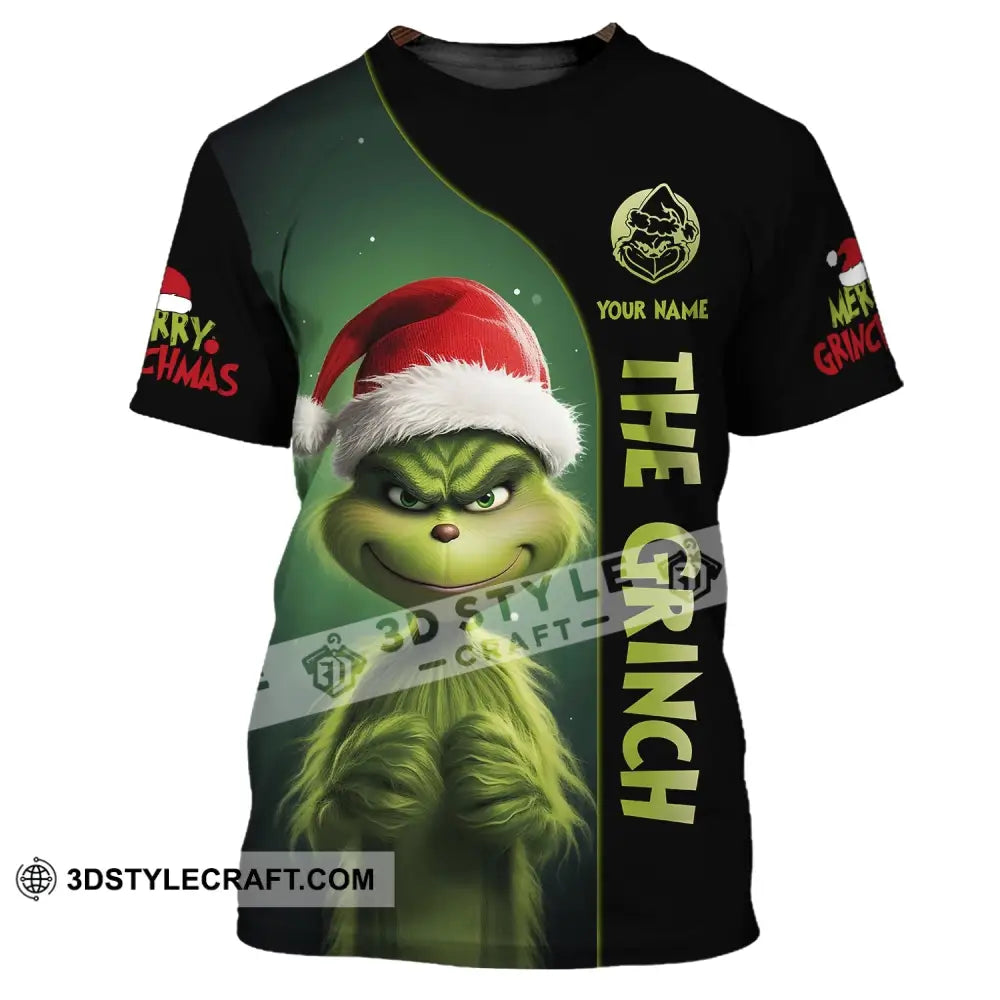 Unisex Shirt Custom Name Grinch Christmas Merry Grinchmas Gift T-Shirt / S T-Shirt