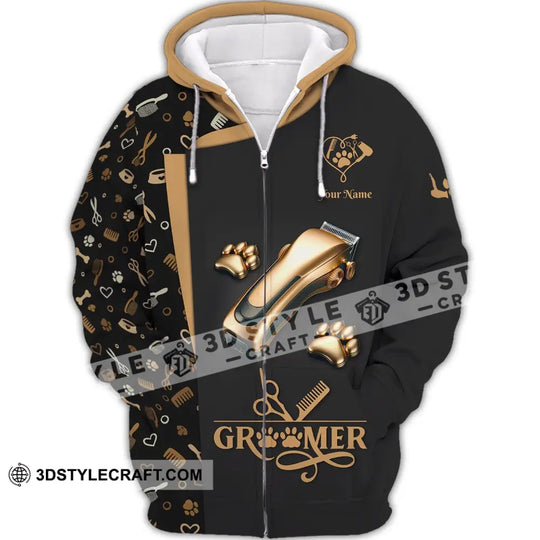 Unisex Shirt, Custom Name Groomer Shirt, Groomer Hoodie, Pet Groomer Shop Shirt, Gift for Pet Groomers style option 3