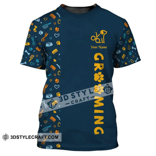 Unisex Shirt, Custom Name Groomer Shirt, Pet Grooming T-Shirt, Shirt for Groomers style option 2