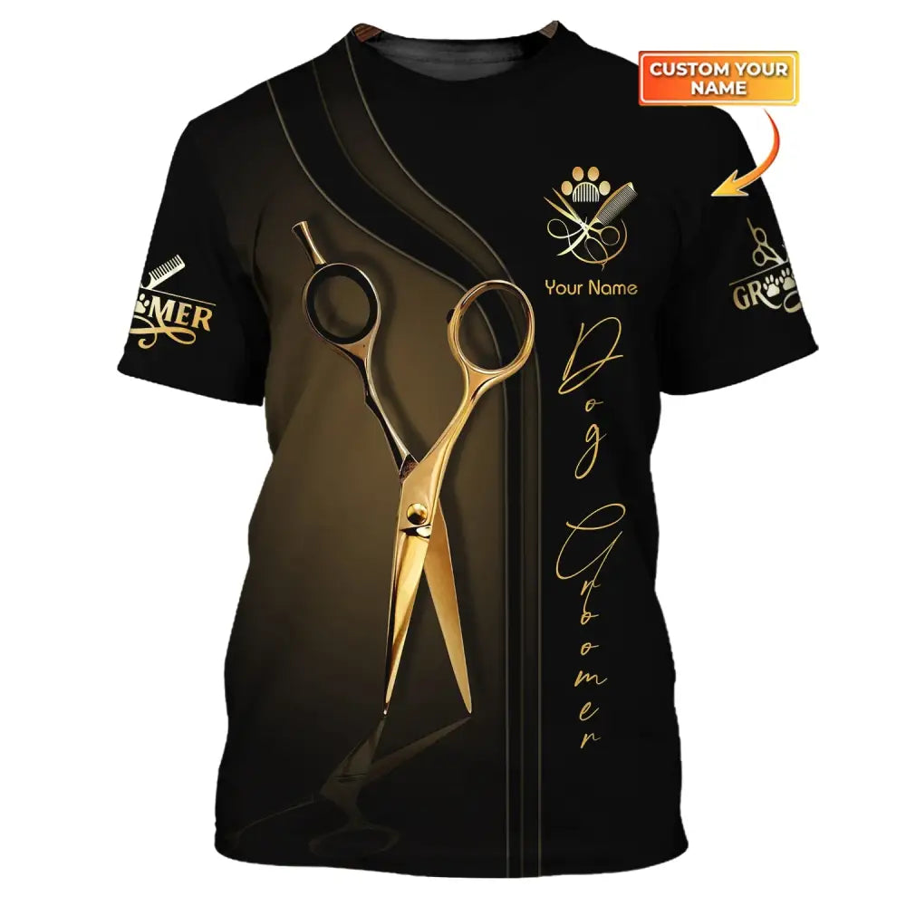 Unisex Shirt Custom Name Groomer Pet Grooming T-Shirt Hoodie