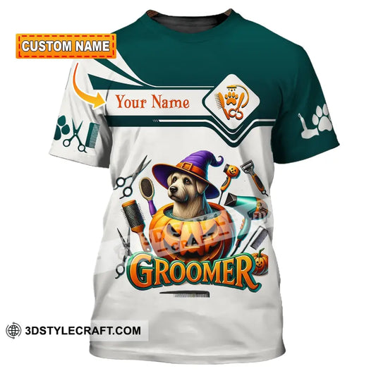 Unisex Shirt Custom Name Groomer Pet Grooming T-Shirt Hoodie Long Sleeve T-Shirt