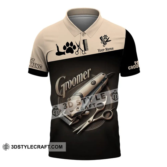 Unisex Shirt, Custom Name Groomer Shirt, Pet Grooming T-Shirt Hoodie Long Sleeve Shirt style option 4
