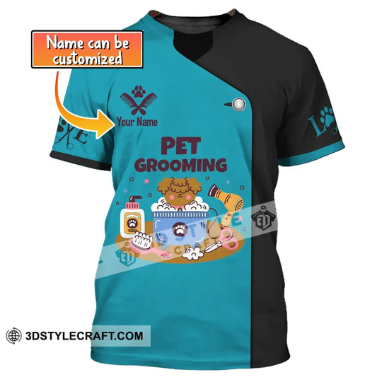 Unisex Shirt, Custom Name Groomer Shirt, Pet Groomer Hoodie, Pet Grooming T-Shirt style option 1