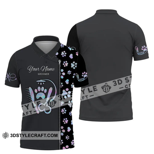 Unisex Shirt, Custom Name Groomer Shirt, Pet Groomer Hoodie, Pet Grooming T-Shirt style option 4