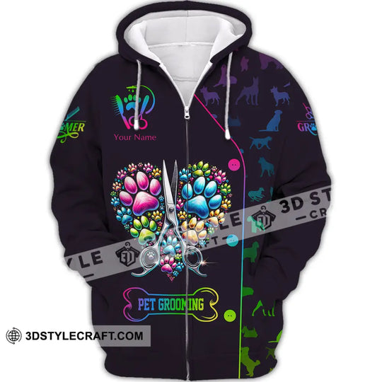 Unisex Shirt, Custom Name Groomer Shirt, Pet Shop Uniform, Grooming T-Shirt style option 3