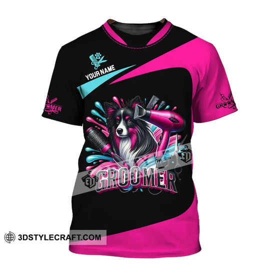 Unisex Shirt, Custom Name Groomer Shirt, Groomer T-Shirt Hoodie Long Sleeve Shirt style option 2