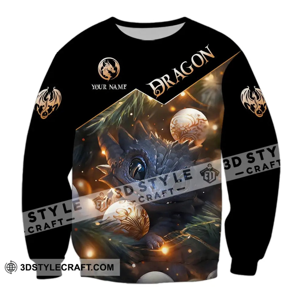 Unisex Shirt - Custom Name Growing Dragon Long Sleeve / S T-Shirt