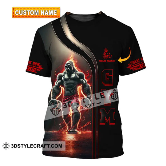 Unisex Shirt, Custom Name Gym Shirt, Work Out Long Sleeve, Fitness Shirt style option 1