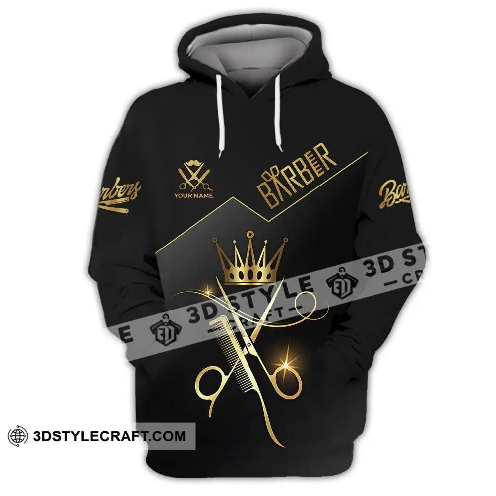 Unisex Shirt - Custom Name Hair Dresser Barber Gold Hoodie / S T-Shirt