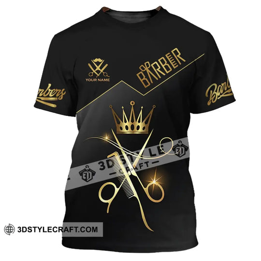 Unisex Shirt - Custom Name Shirt - Hair Dresser, Barber Gold Name Shirt style option 2
