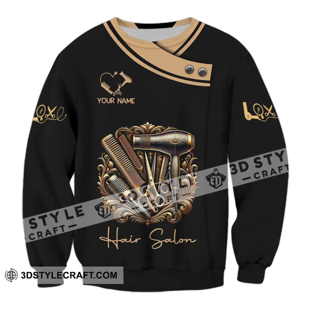 Unisex Shirt - Custom Name Hair Stylist Long Sleeve / S T-Shirt